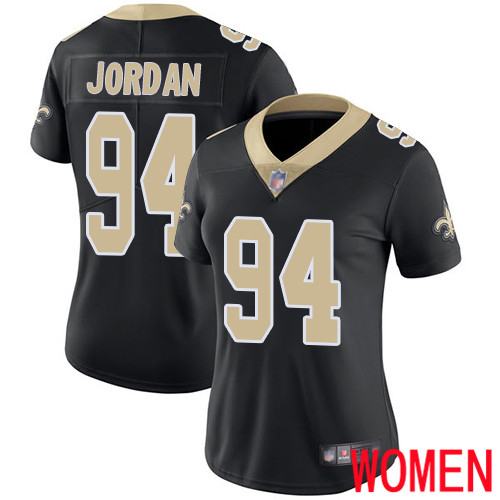 New Orleans Saints Limited Black Women Cameron Jordan Home Jersey NFL Football #94 Vapor Untouchable Jersey->youth nfl jersey->Youth Jersey